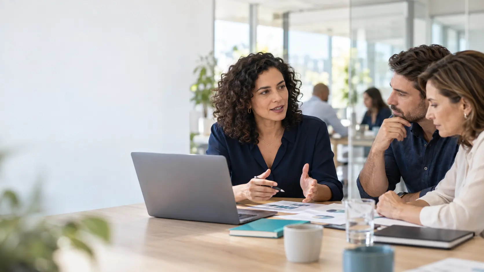 B2B company leaders reviewing customer needs and business priorities